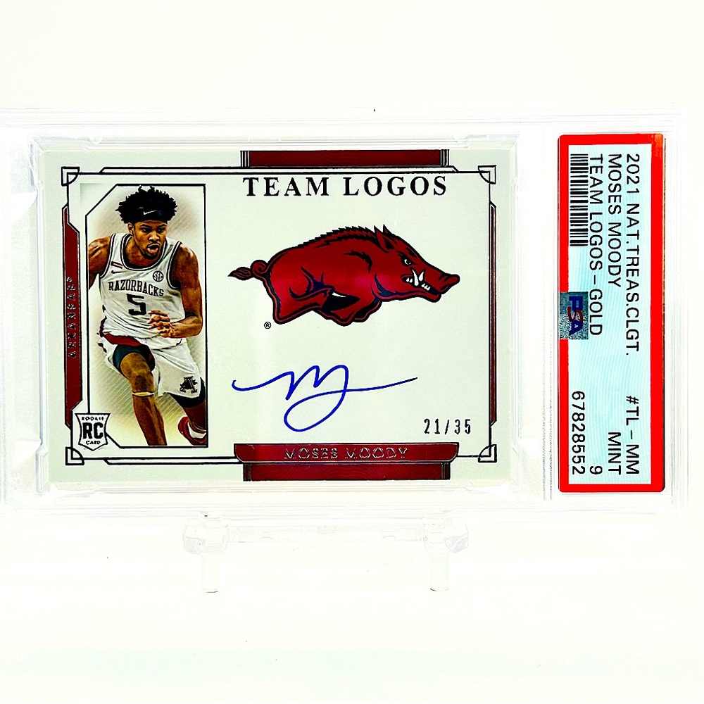 2021 Panini National Treasures Collegiate Team Logos GOLD TL-MM Moses Moody RC - Picture 1 of 2